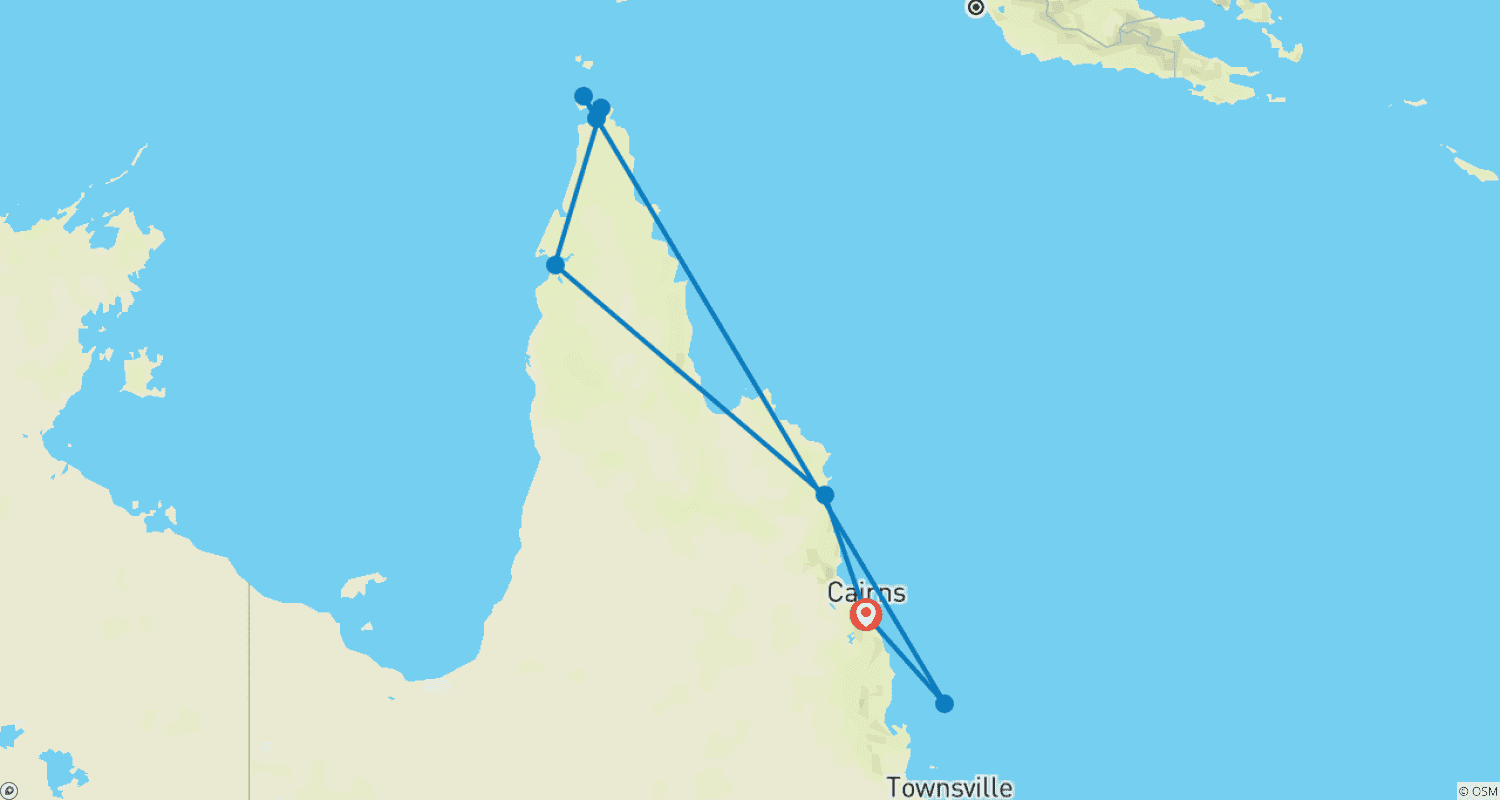 Mapa trasy: Rubież Cape York (Lot/Jazda)
