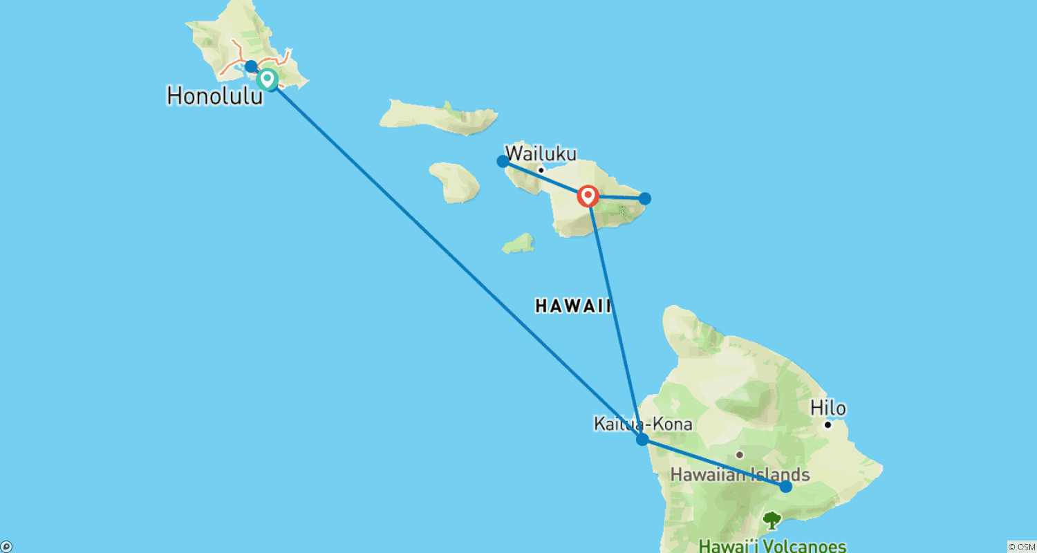 خريطة مسار Best of the Hawaiian Islands with Upgraded Room Categories