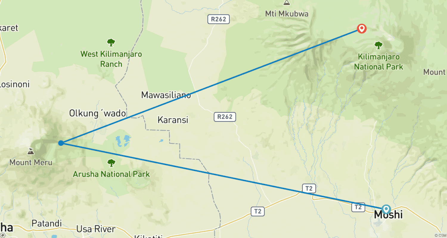 Mapa trasy: 4-dniowa wyprawa: Doświadcz majestatu Góry Meru