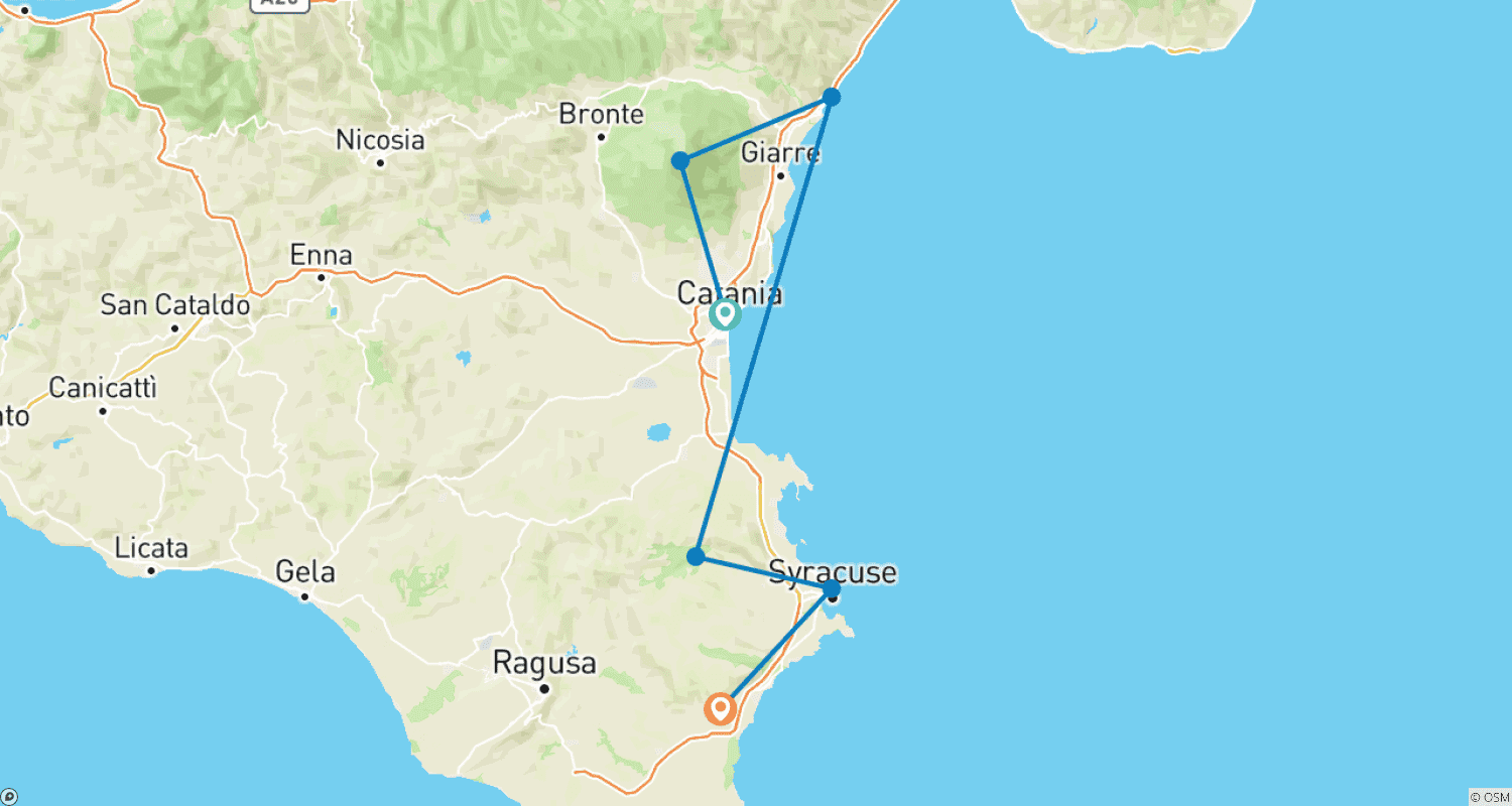 Mapa trasy: Sicily | Italy | Guided Biketour | make it private