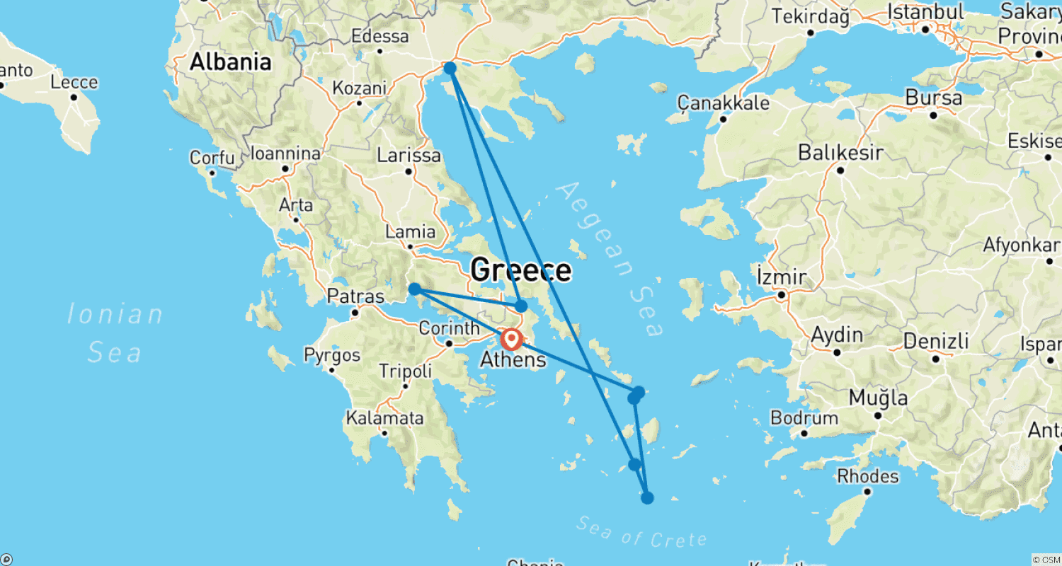 خريطة مسار Amazing Greece
