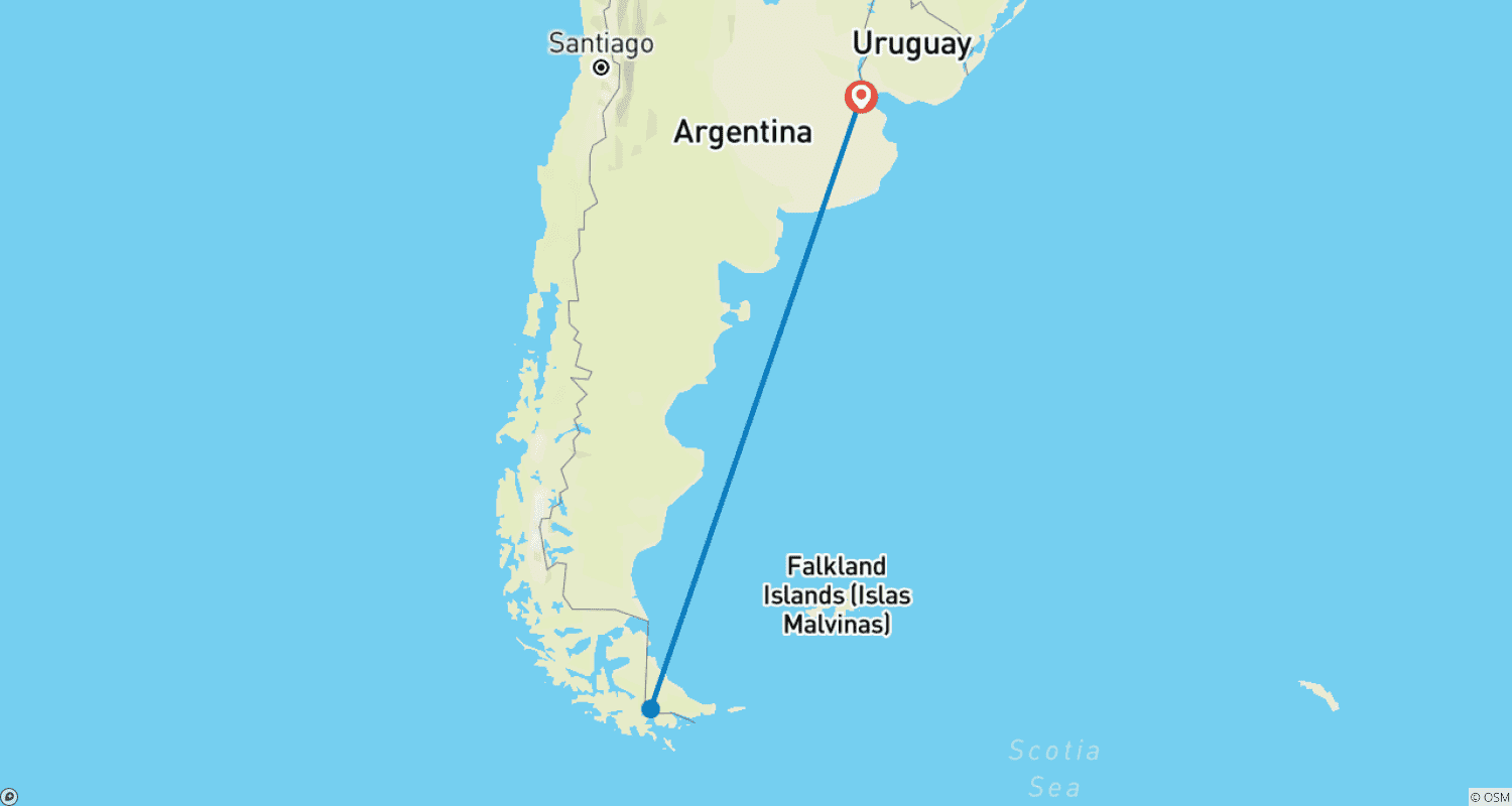 خريطة مسار 3-Day Ushuaia Escape with Optional Airfare from Buenos Aires