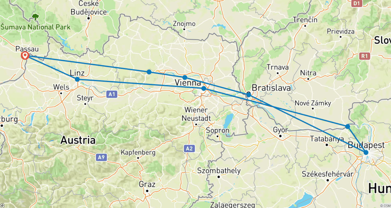 Mapa trasy: Danube City Panorama 2027