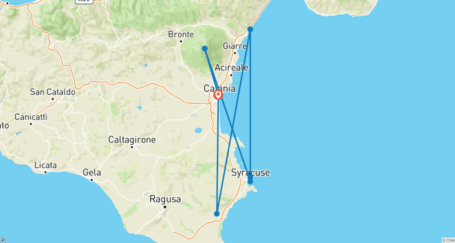 Mapa trasy: 5-dniowa wycieczka: Najlepsze z Sycylii