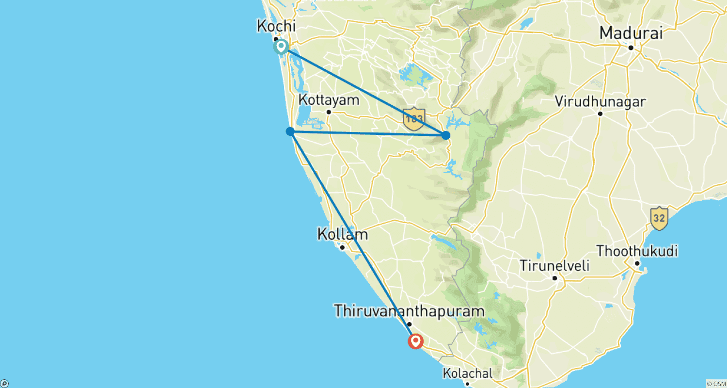 خريطة مسار Kerala