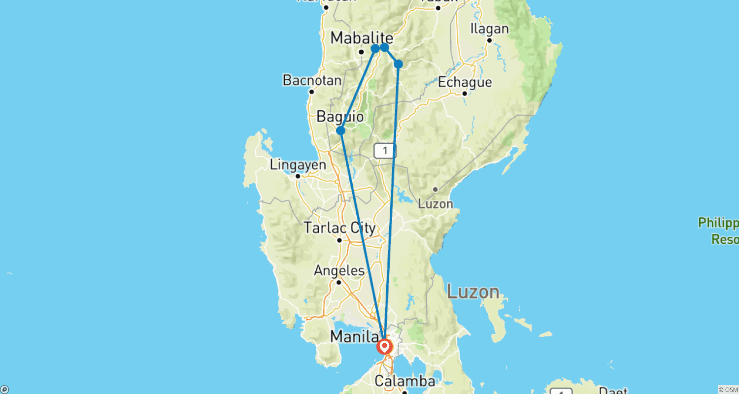 خريطة مسار Natural Wonders of Northern Luzon