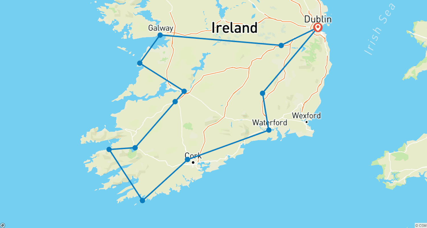 Mapa trasy: Serce Irlandii