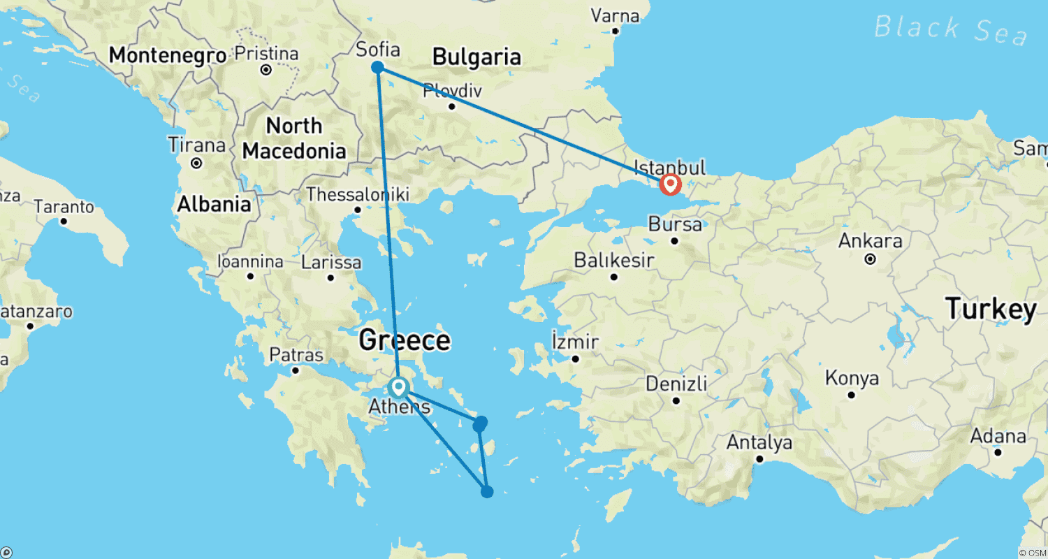 خريطة مسار Greek Island Hopper with Istanbul