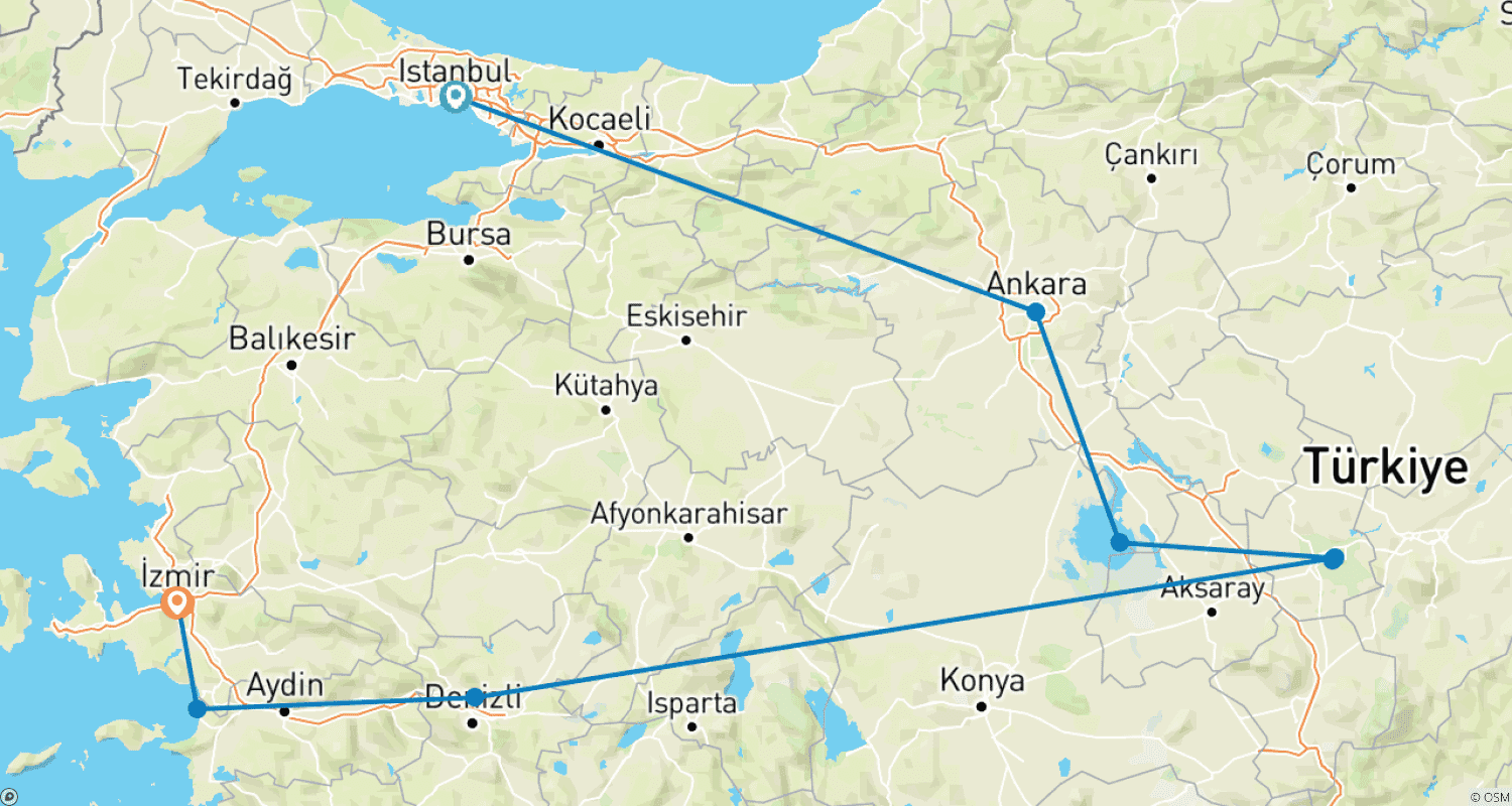 خريطة مسار From Istanbul to Izmir (Serie Classic)
