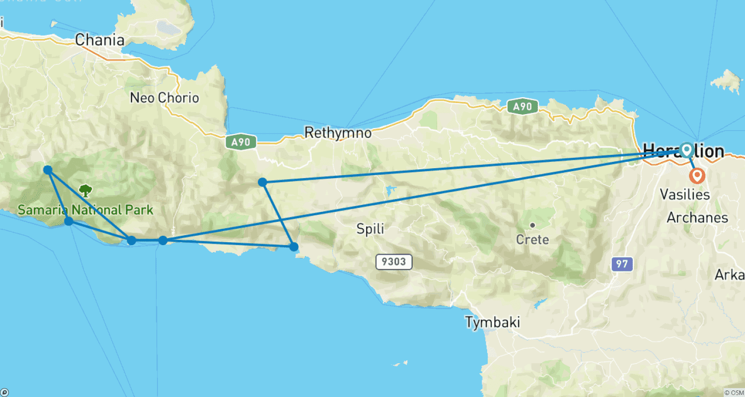 Mapa trasy: Cretan Odyssey - Guided Hike