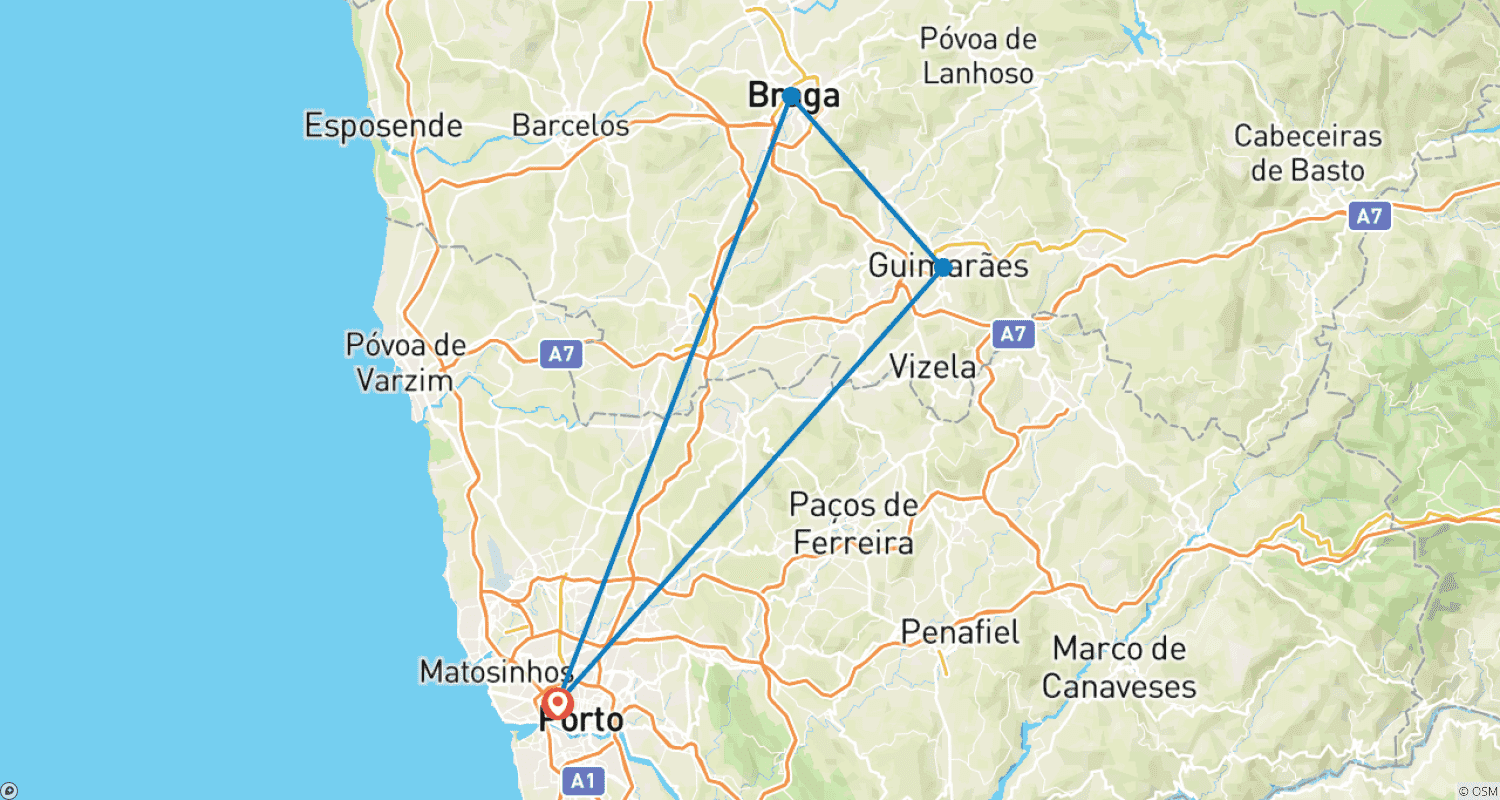 Mapa do percurso de Porto City Break, 6 Days