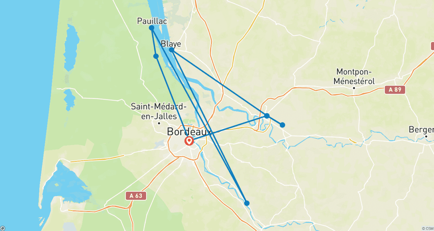 Mapa do percurso de Brilhante Bordeaux (2026) (De Bordeaux a Bordeaux, 2026)