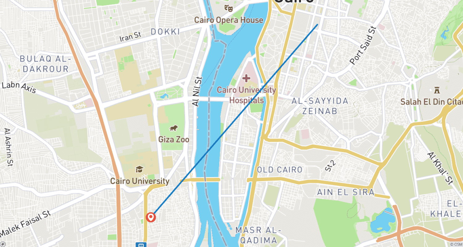 Cairo: Grand Egyptian Museum, Giza Pyramids and Sphinx Tour with Lunchのルートマップ