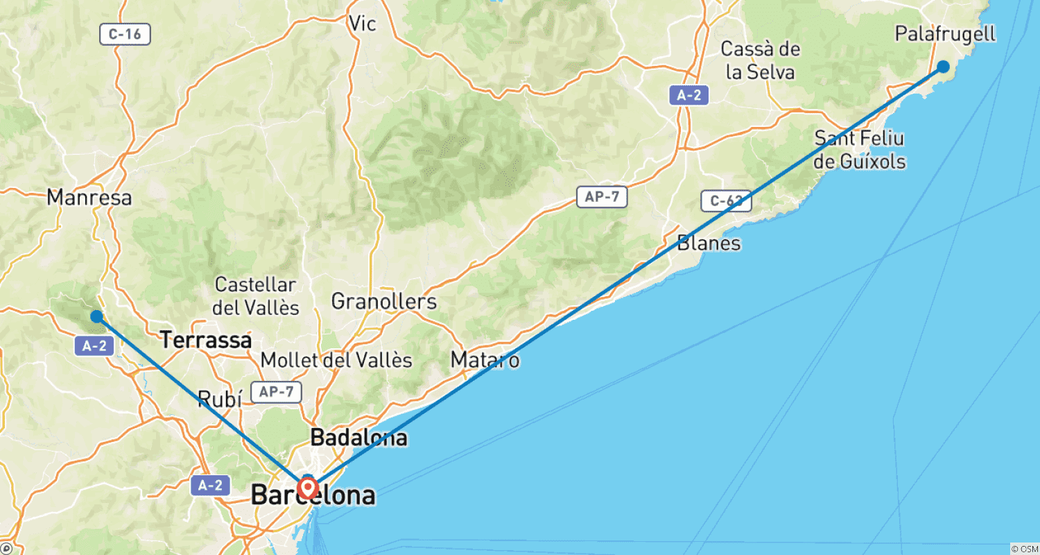 Mapa trasy: Wycieczka do Barcelony w 5 dni