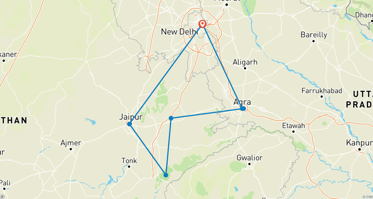 Mapa trasy: Indian Family Adventure