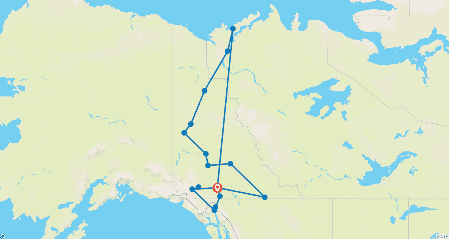 Mapa trasy: From the Pacific to the Arctic