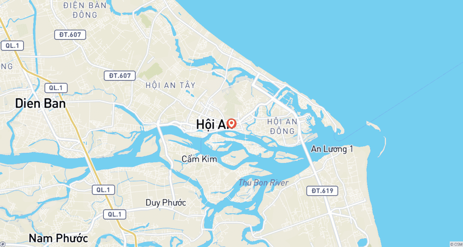 Mapa trasy: Wycieczka po mieście Hoi An - Rejs łodzią - Wypuszczanie lampionów kwiatowych (Opcjonalnie: jedzenie uliczne) | Hoi An, Wietnam