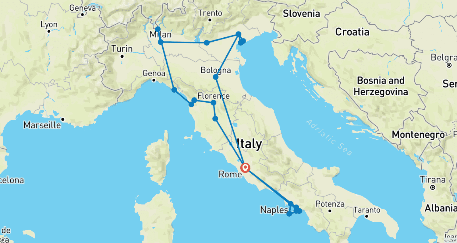 خريطة مسار Simply Italy 35 to 45 (35 To 45)