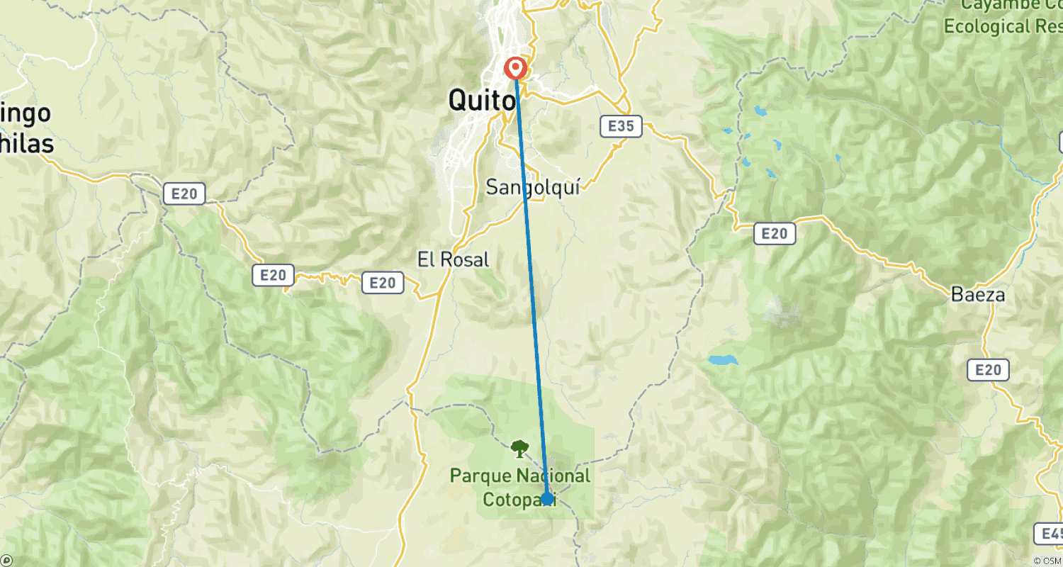 Mapa trasy: ECUADOR: Cotopaxi Volcano