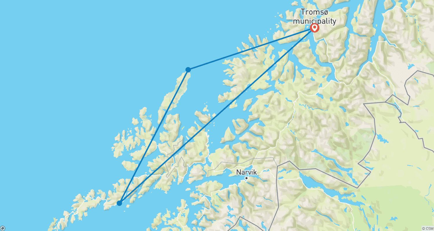 خريطة مسار Tromsø and Lofoten by Land and Sea
