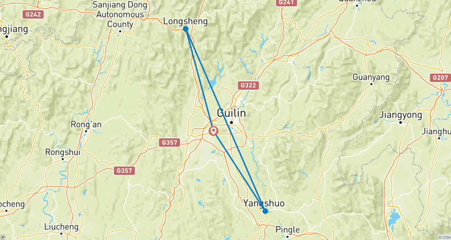 خريطة مسار Highlights of Guilin 4D Private Tour