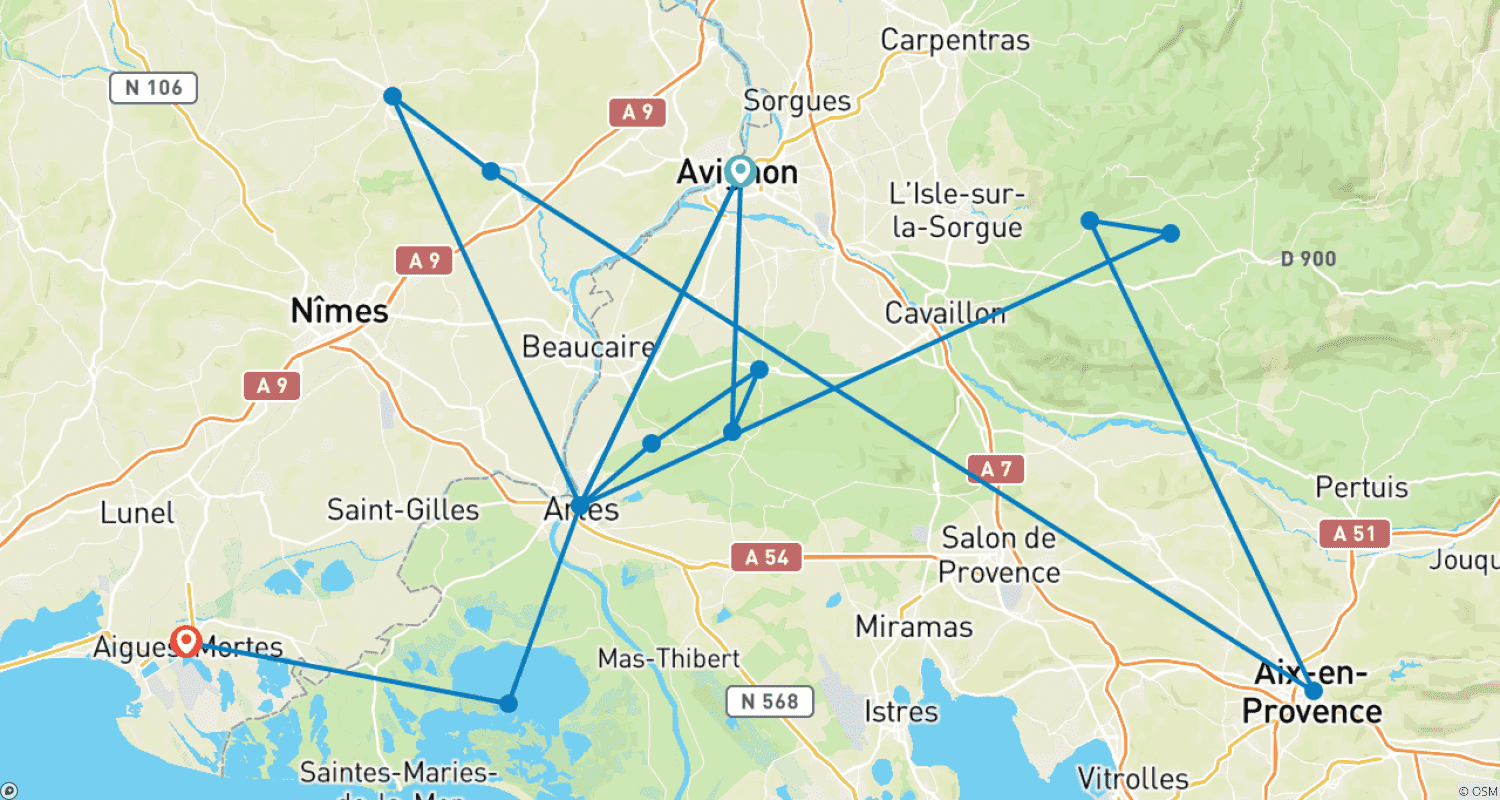 Mapa trasy: Provence - Between tradition and Modernity
