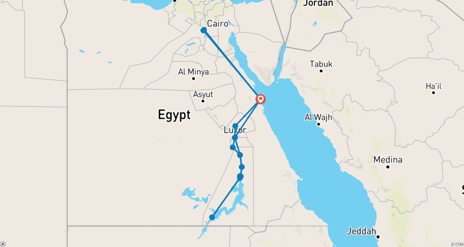 Mapa do percurso de Legendary Egypt and the Sea