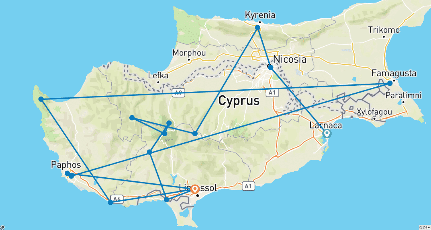 خريطة مسار Cyprus ─ Culture and the Sea