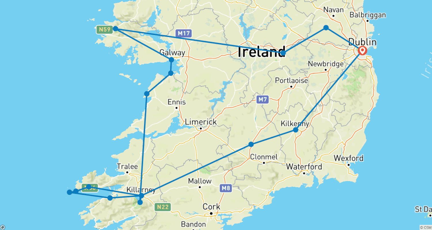 Mapa trasy: Get to Know Ireland