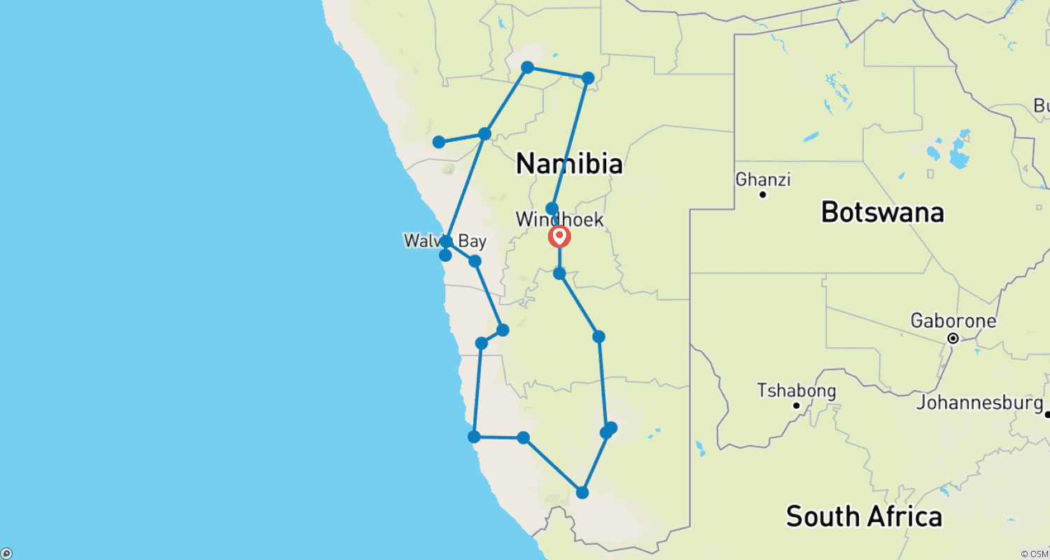 Discover Namibiaのルートマップ