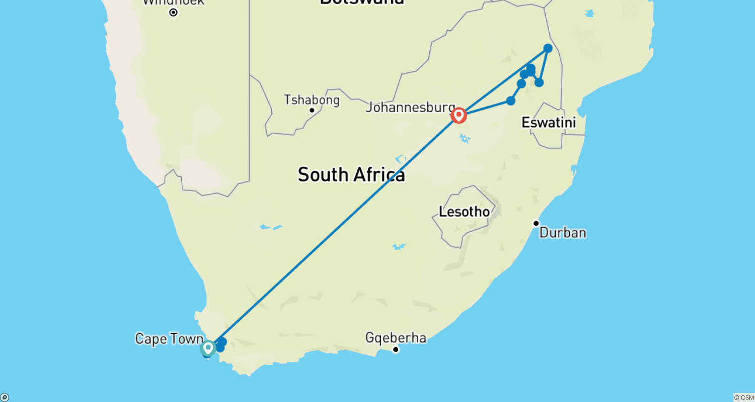 South Africa Classicsのルートマップ