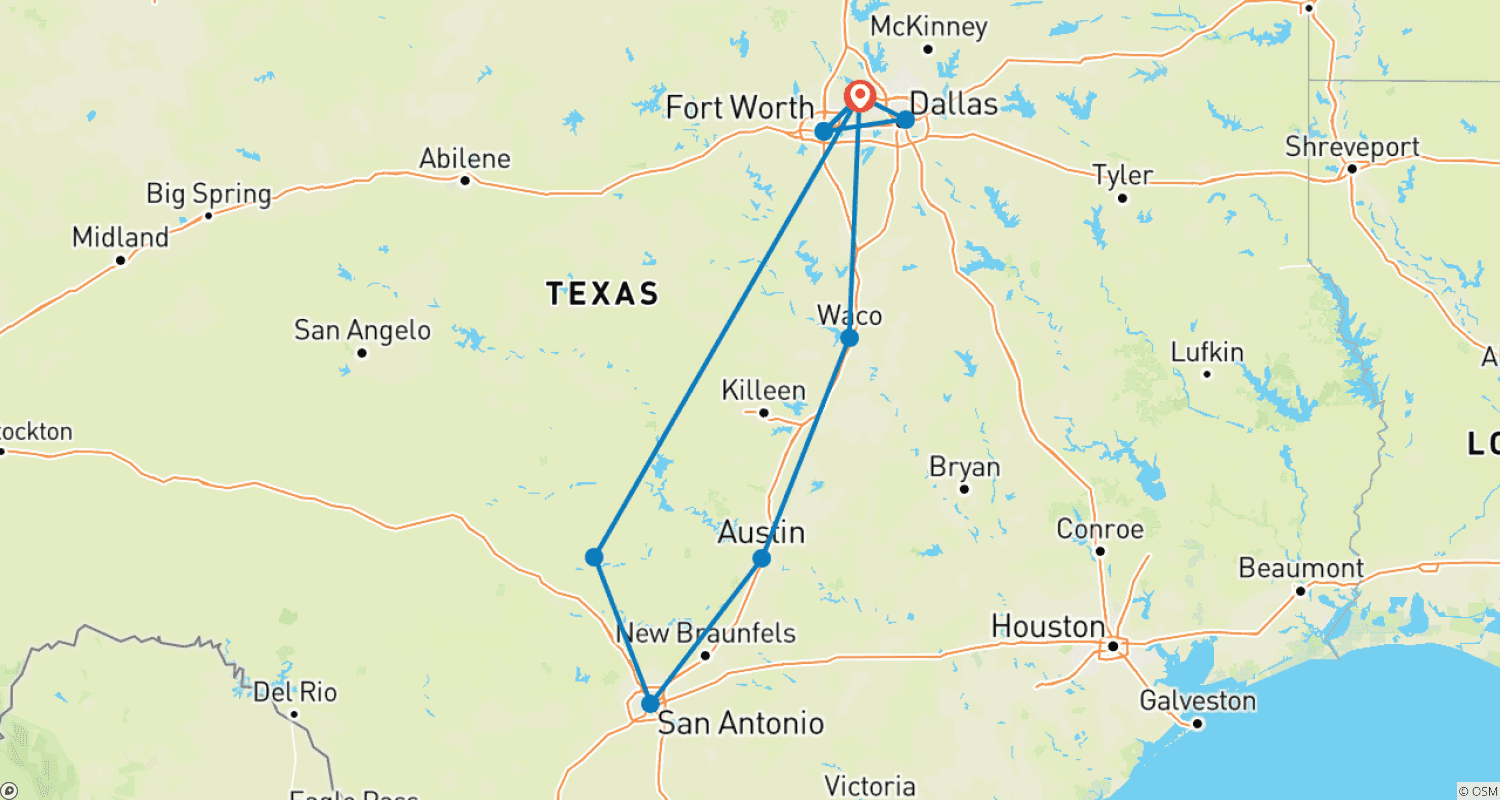 Mapa trasy: Texas Time - A Honky-Tonk Tour