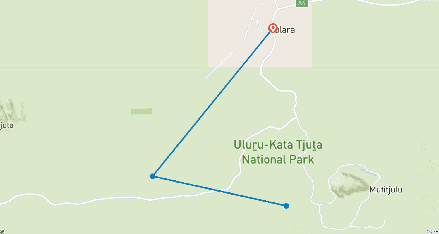 Mapa trasy: Przeżycie Uluru i Kata Tjuta (Krótki Wypad)