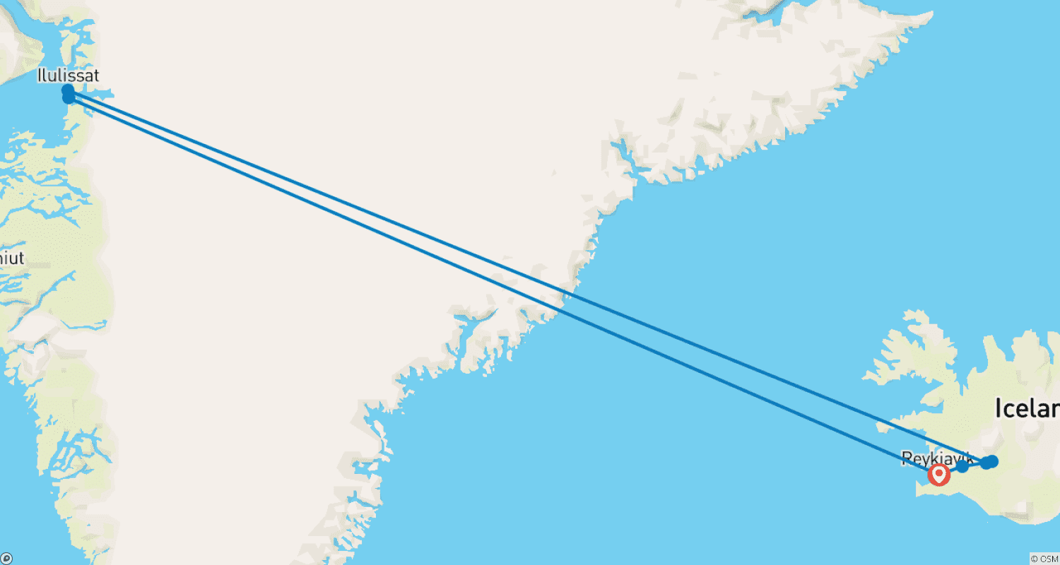 خريطة مسار Iceland & Greenland Explorer - 8 days