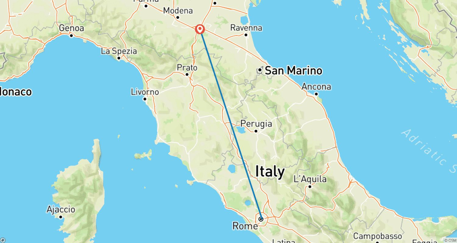 خريطة مسار 6 Day Rome And Bologna