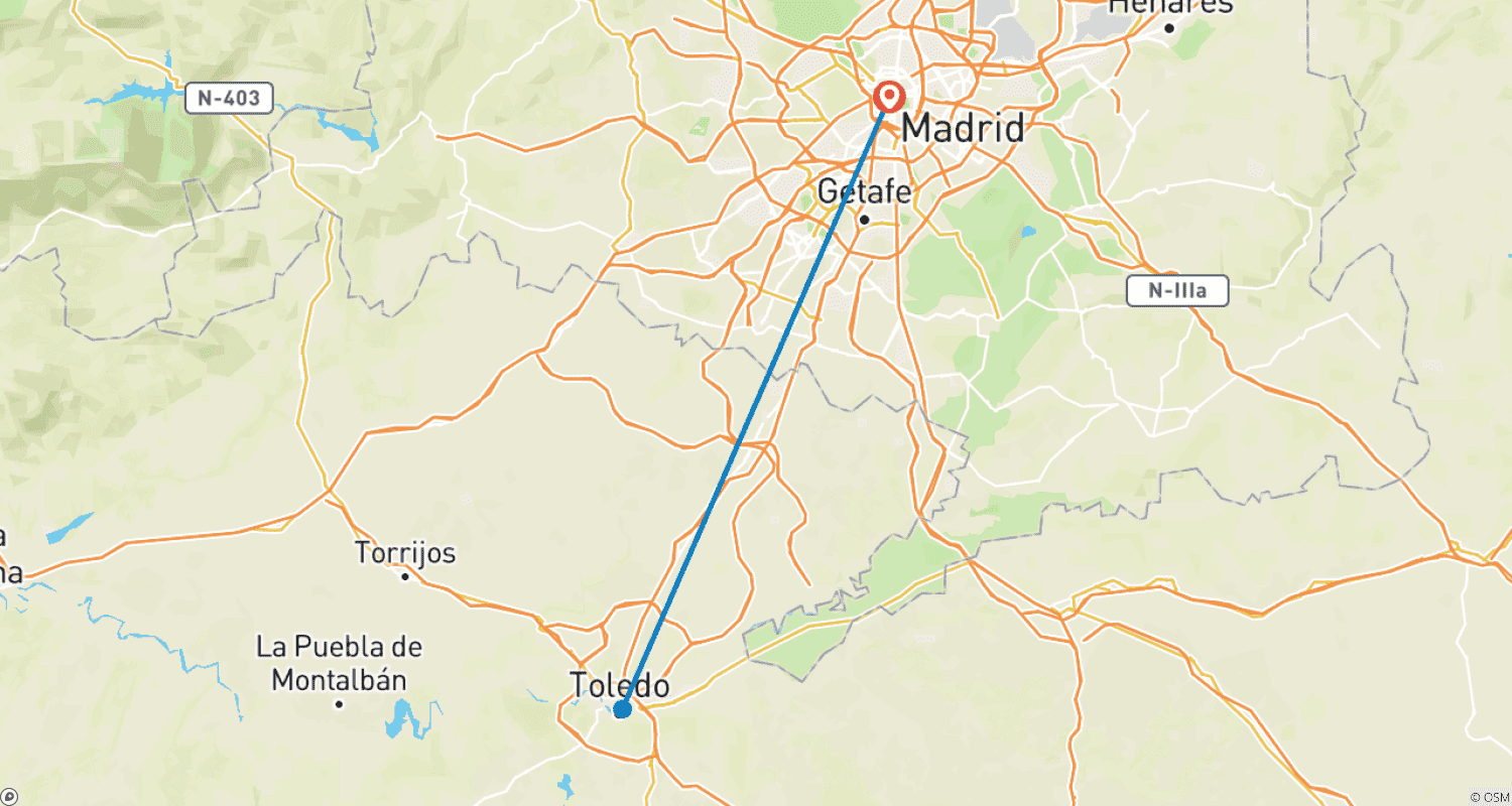 Mapa trasy: 4-dniowy Madryt z Toledo