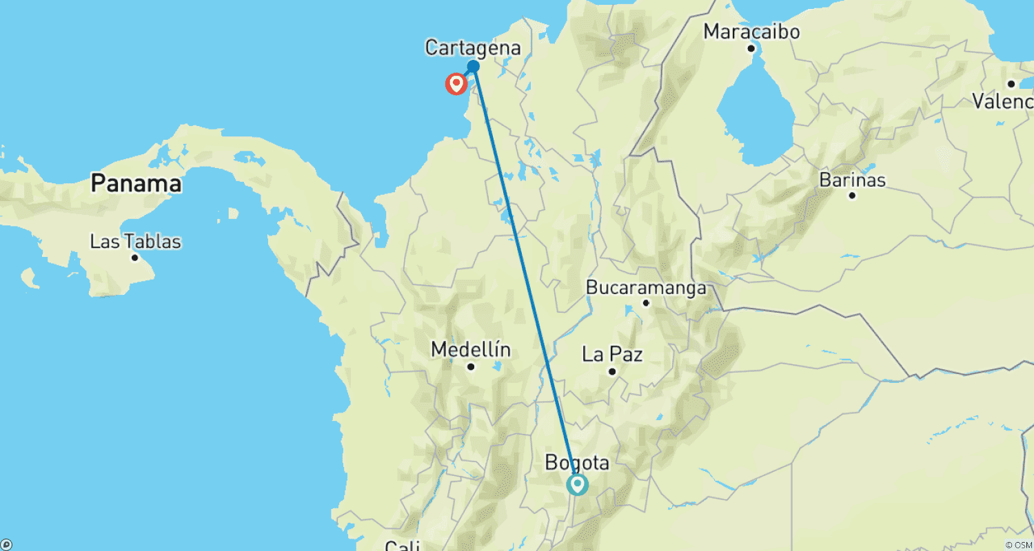 Mapa do percurso de Colombia: Bogotá and Cartagena - 6 days