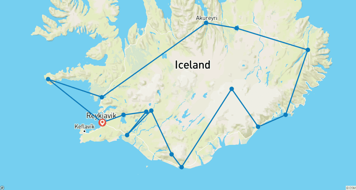Mapa trasy: Iceland Summer Adventure