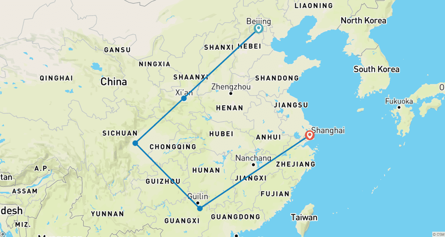 China Adventureのルートマップ