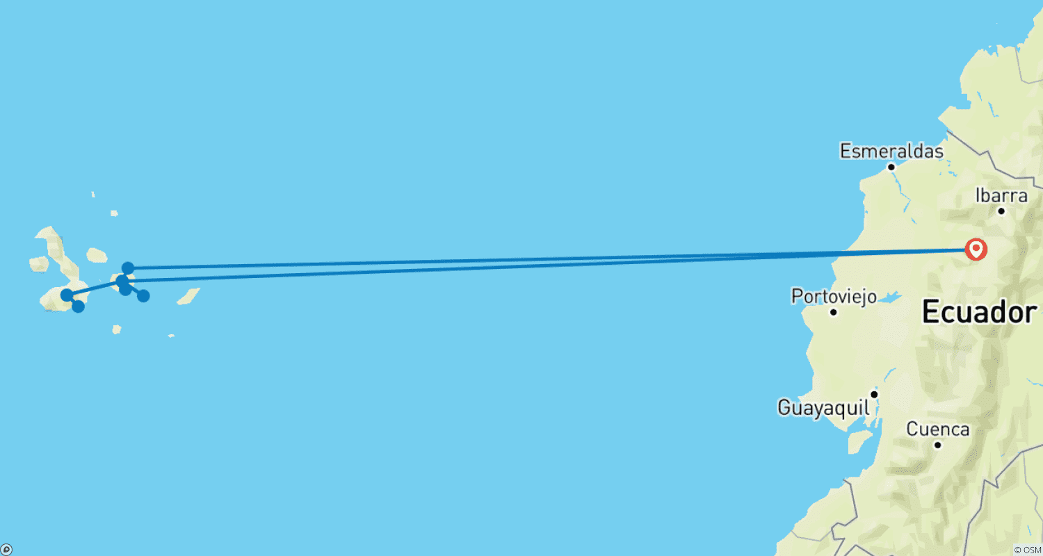 Mapa do percurso de 9 Days - Galapagos Multisport Luxury Experience