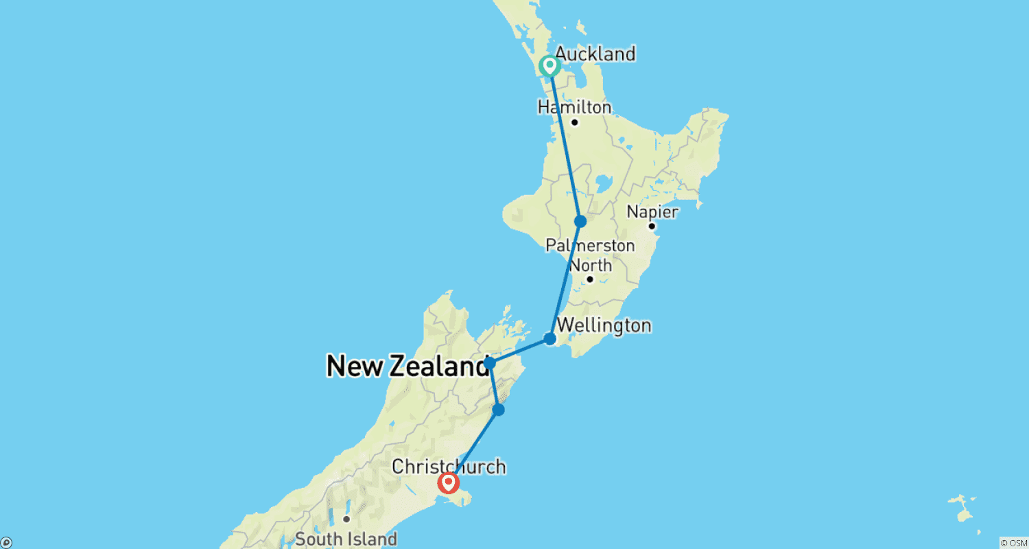 Mapa trasy: Classic Cities & Coastal Highlights Tour