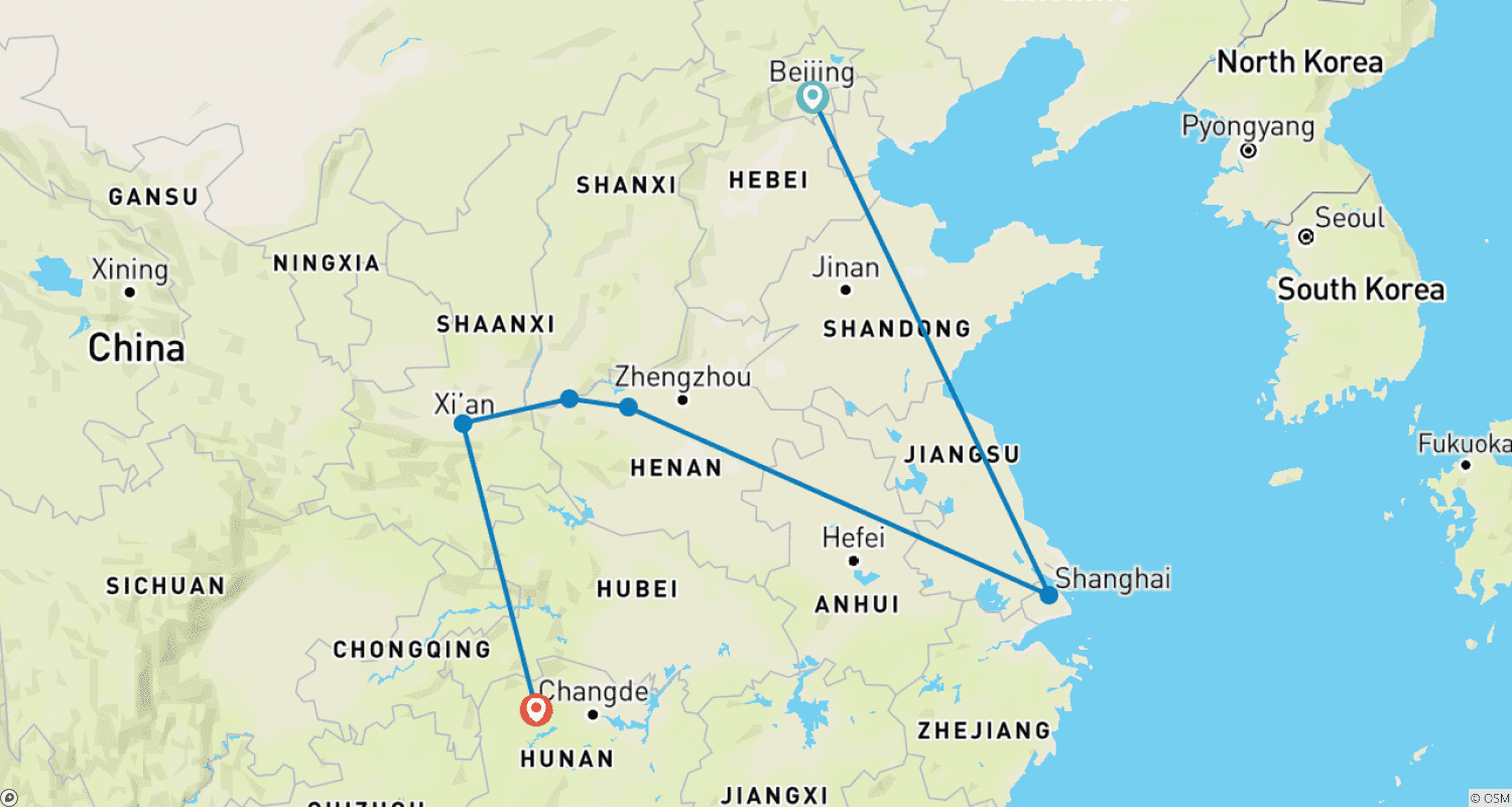 Mapa trasy: Authentic China and Avatar Dreams