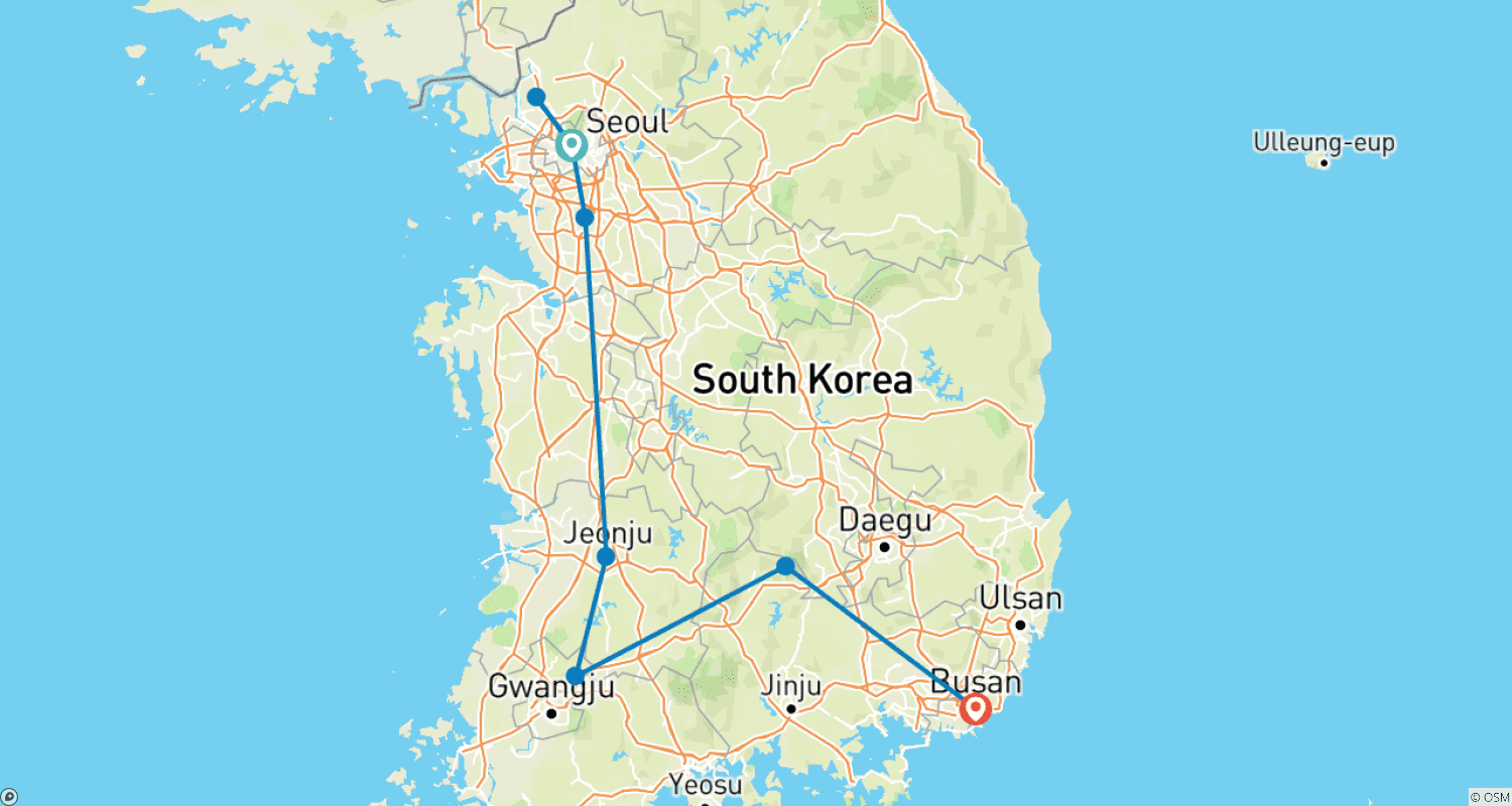 Mapa trasy: Smaki i Kolory Korei