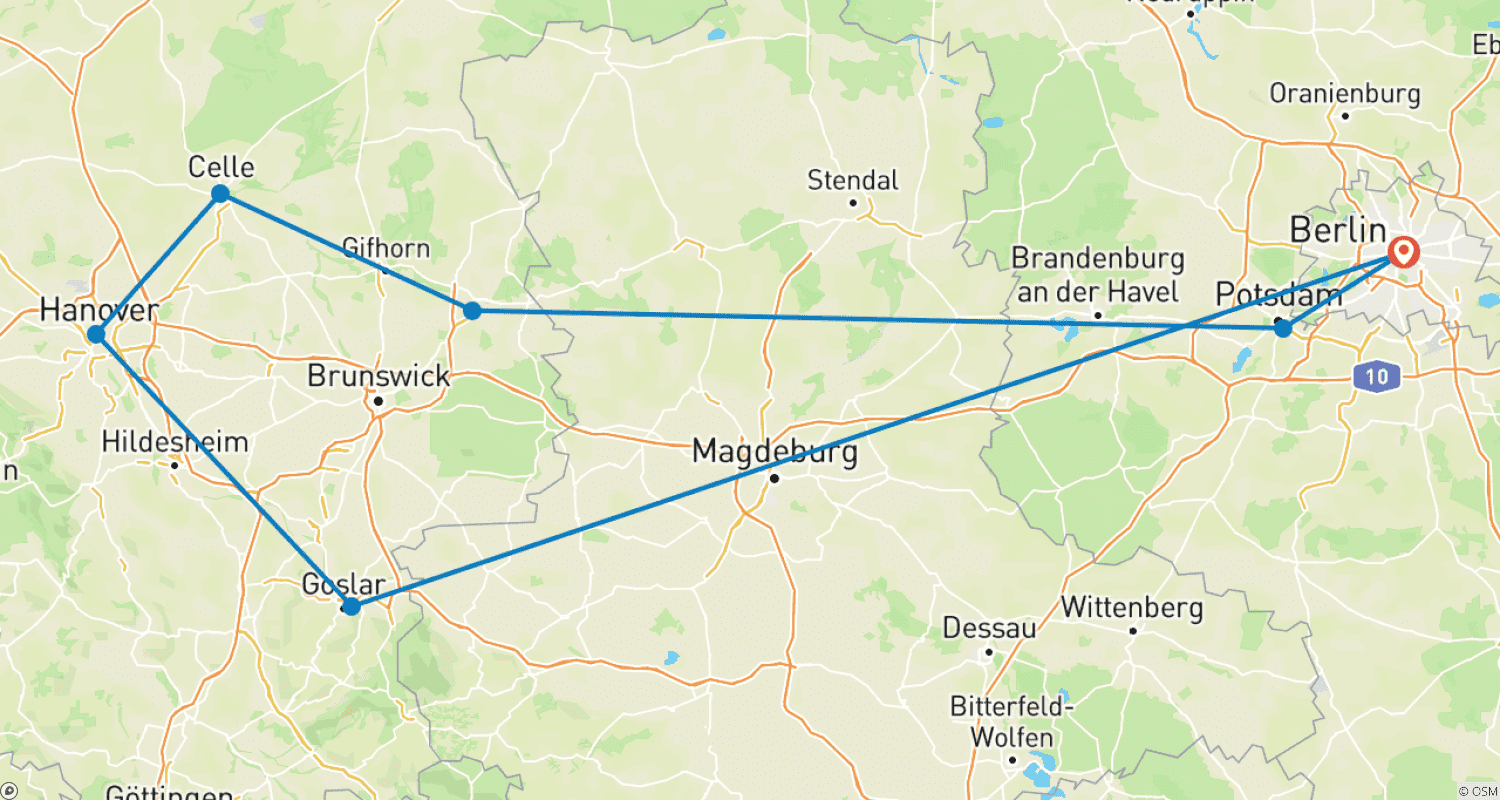 Mapa trasy: Northern Germany with Berlin