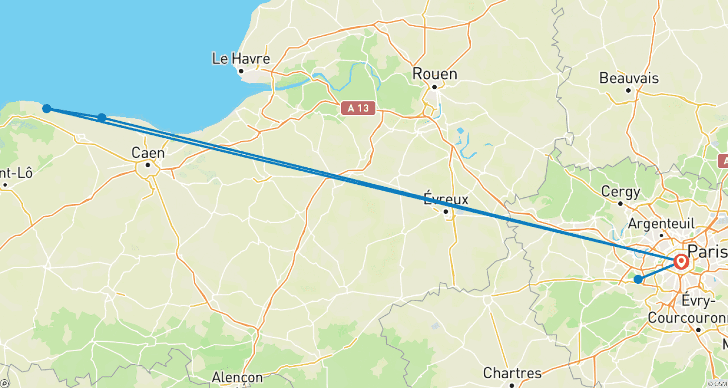Mapa do percurso de Destaque em Paris (2026)