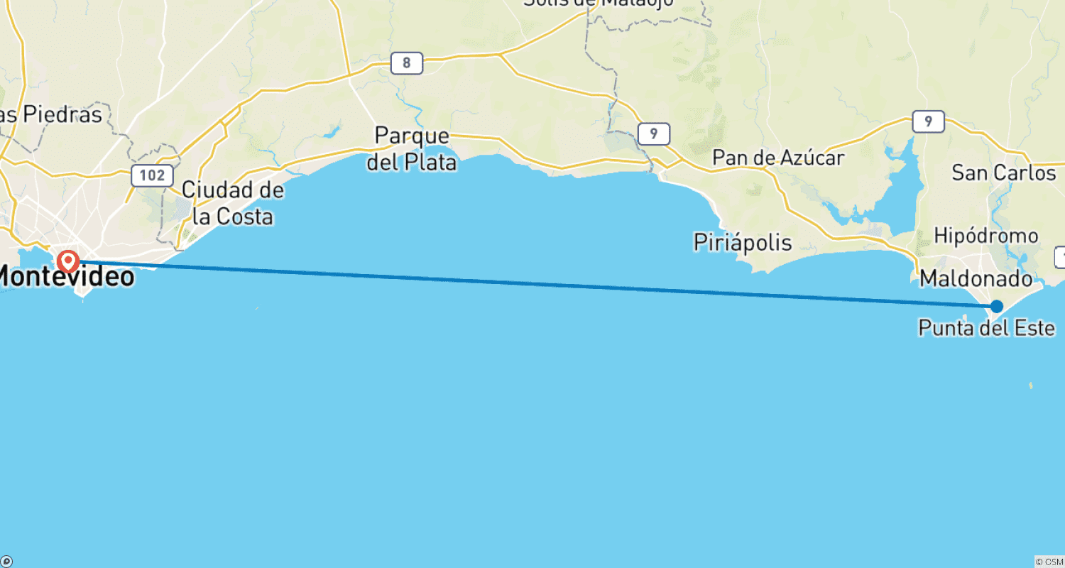 خريطة مسار 6 أيام من التجربة الفاخرة في الأوروغواي وPunta Del Este