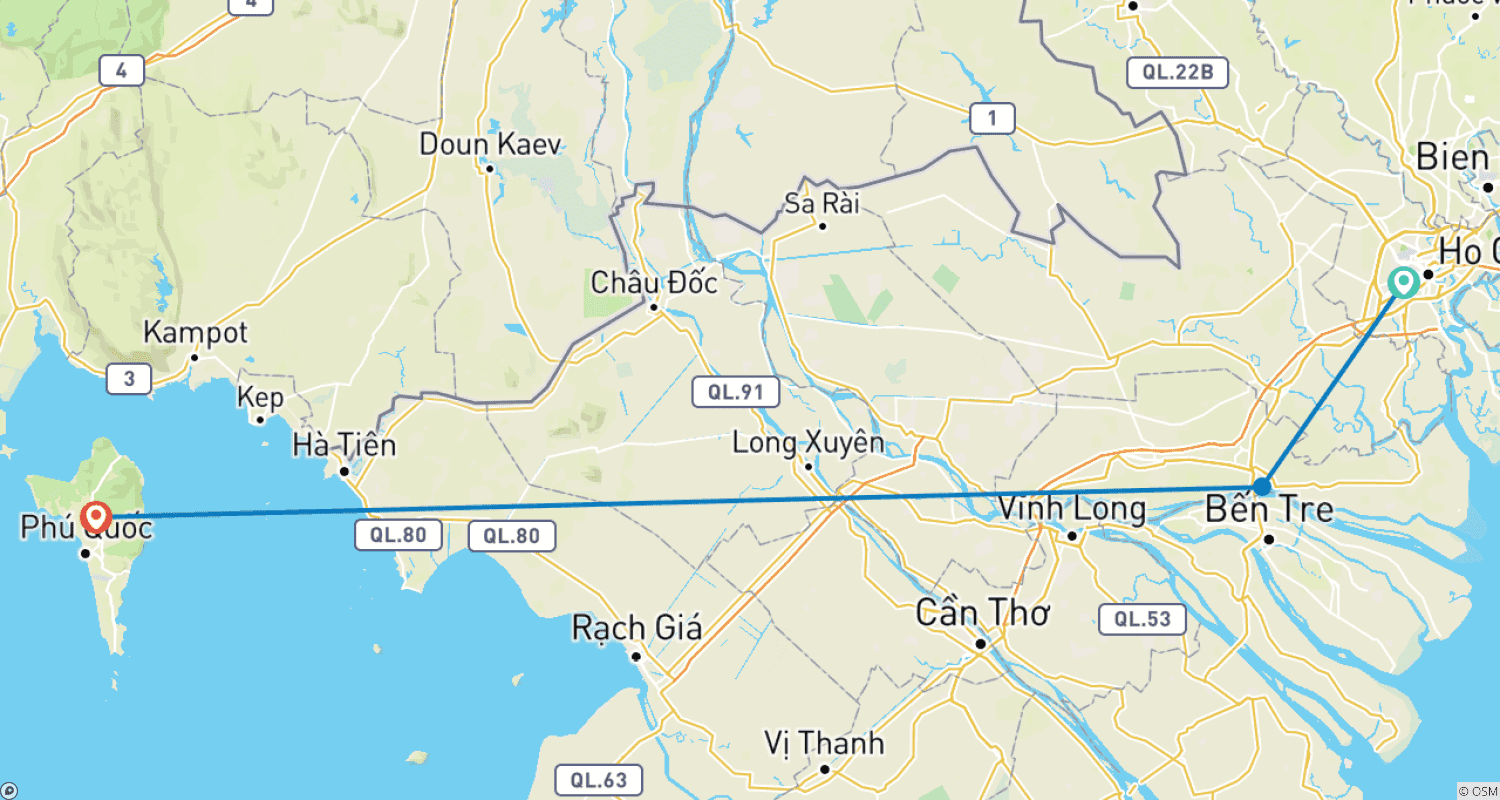 خريطة مسار Vietnam Vacation in Phu Quoc Island 7 Days