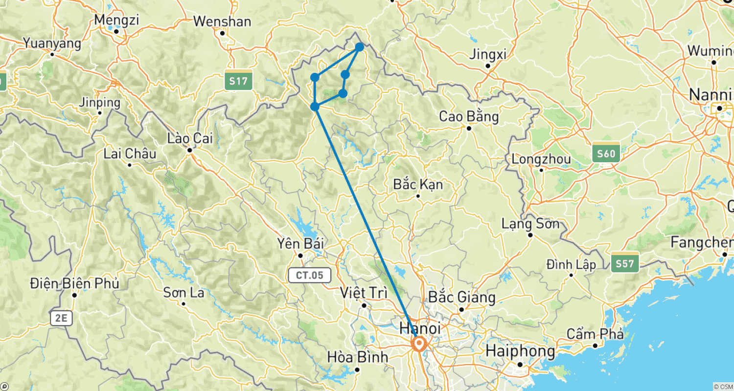 خريطة مسار Ha Giang Loop on Motorbike 4 days