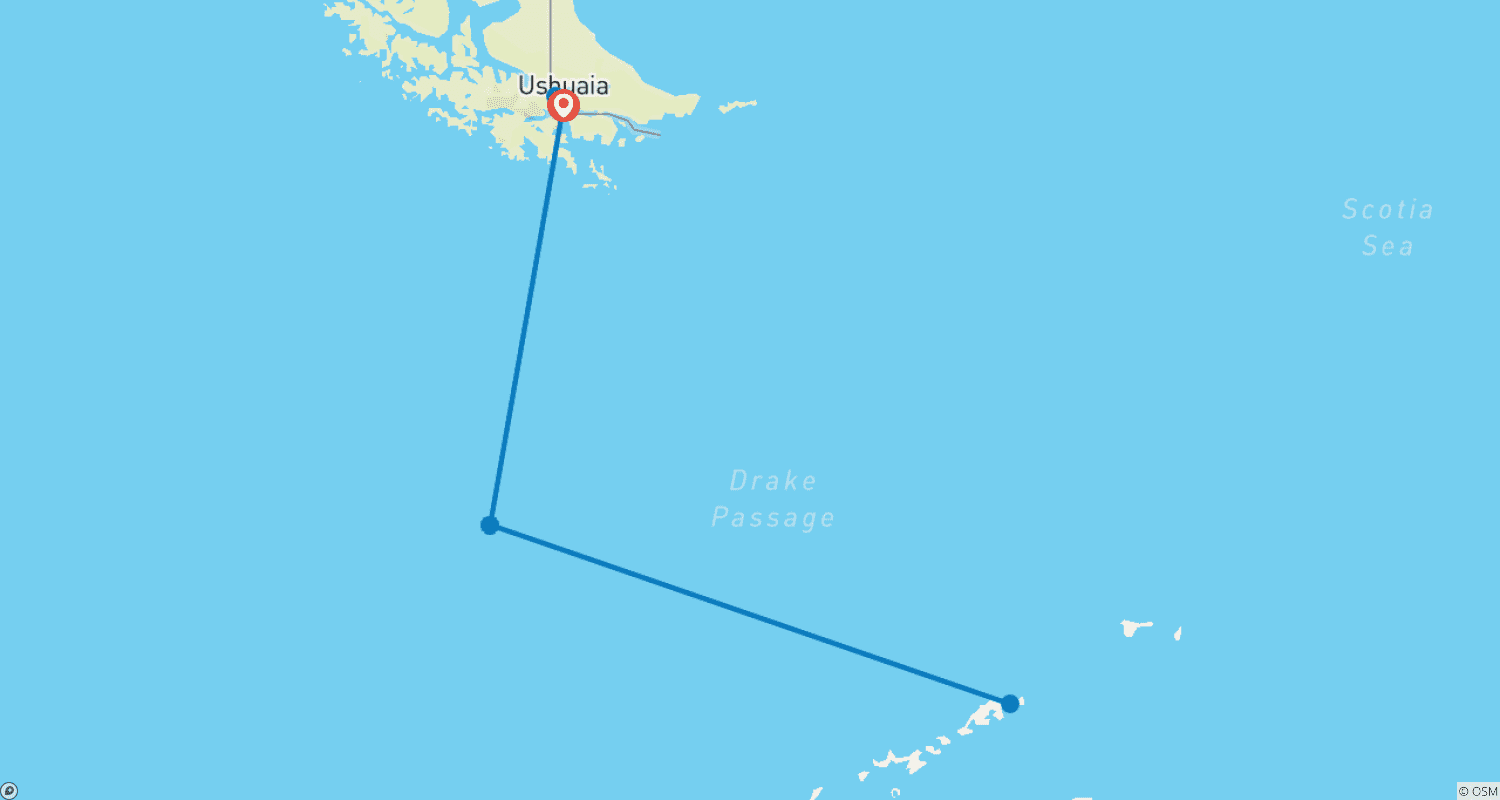 خريطة مسار Antarctica's Whale Season (Ocean Albatros)