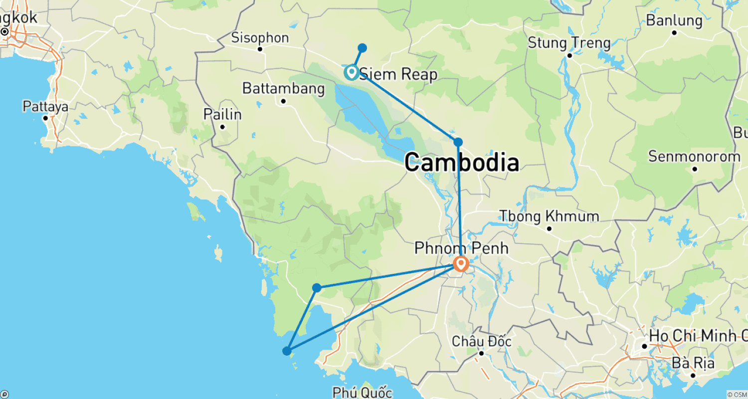 Mapa trasy: Solo-ish Cambodia